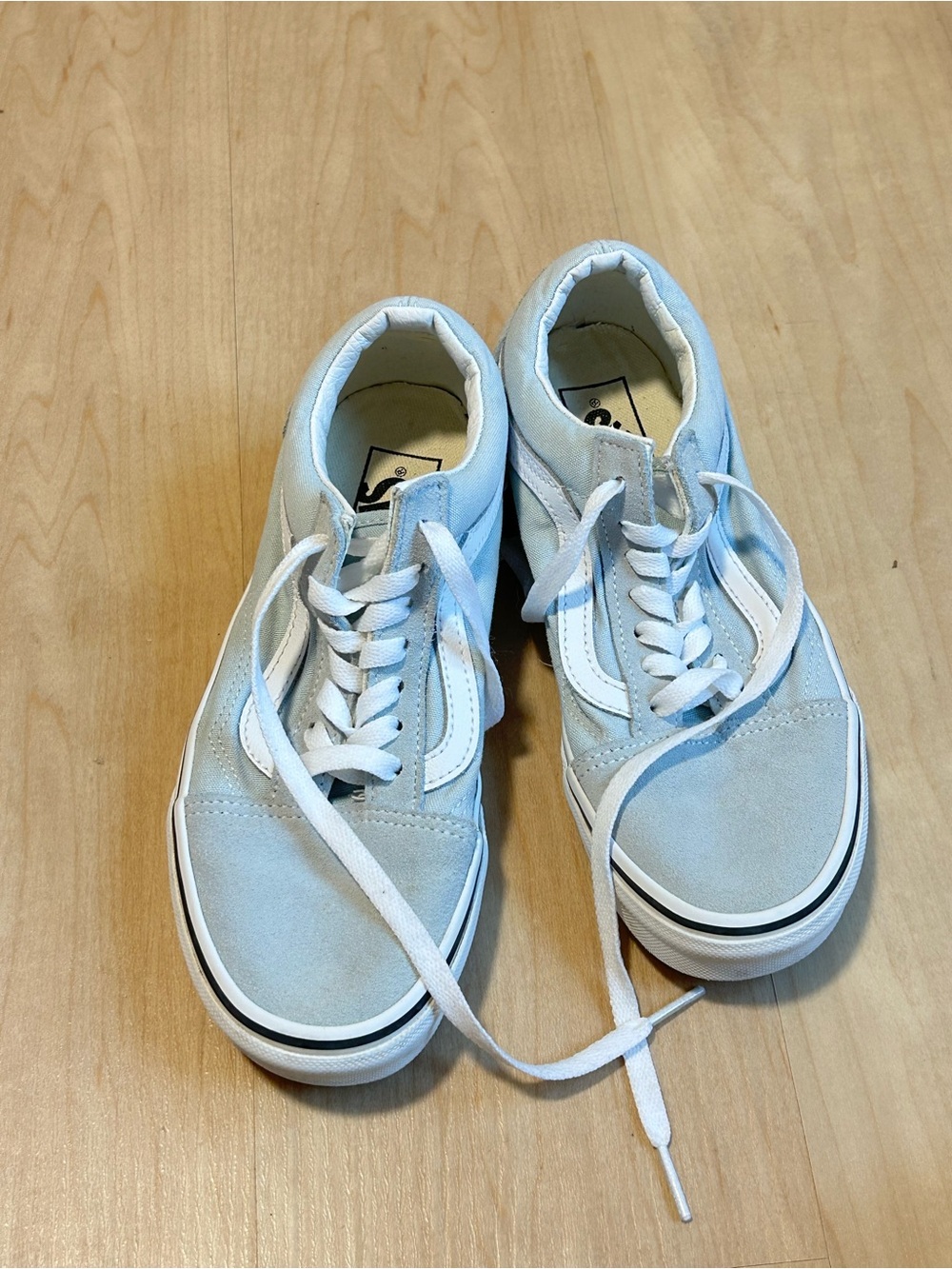 Light Blue Suede Lace-Up Sneakers by Vans
